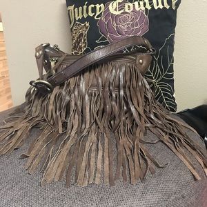 Juicy Couture vintage horse leather fringe bag!!!